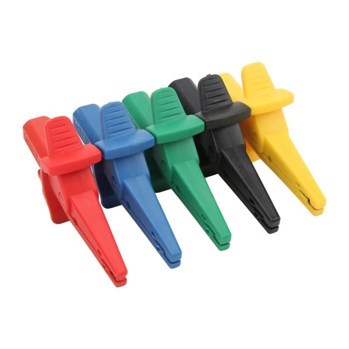 Jeu De 6 Câbles De Test Silicone Haute Tension 4mm - Prise Banane Vers Pince Crocodile
