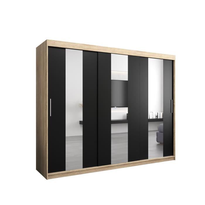 Armoire Dressing HOMCOM 180 Cm - 3 Tiroirs + Penderie - Marron Et Blanc - Rangement Chambre Adulte