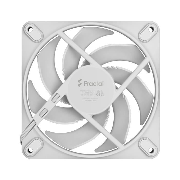 Ventilateur PC – FRACTAL DESIGN – Momentum 12 – FDB – Contrôle PWM – Pales balayées qui réduit le bruit – Blanc