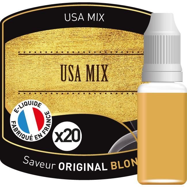 Lot de 20 e-liquides saveur Tabac USA mix Gold  10 ml 18 mg - Cdiscount Au  quotidien