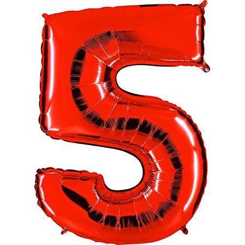 Grabo Superloon Palloncino Numero 4 Argento – 100 Cm, Gonfiabile Ad Elio O Aria, Per Feste Di Compleanno E Decorazioni