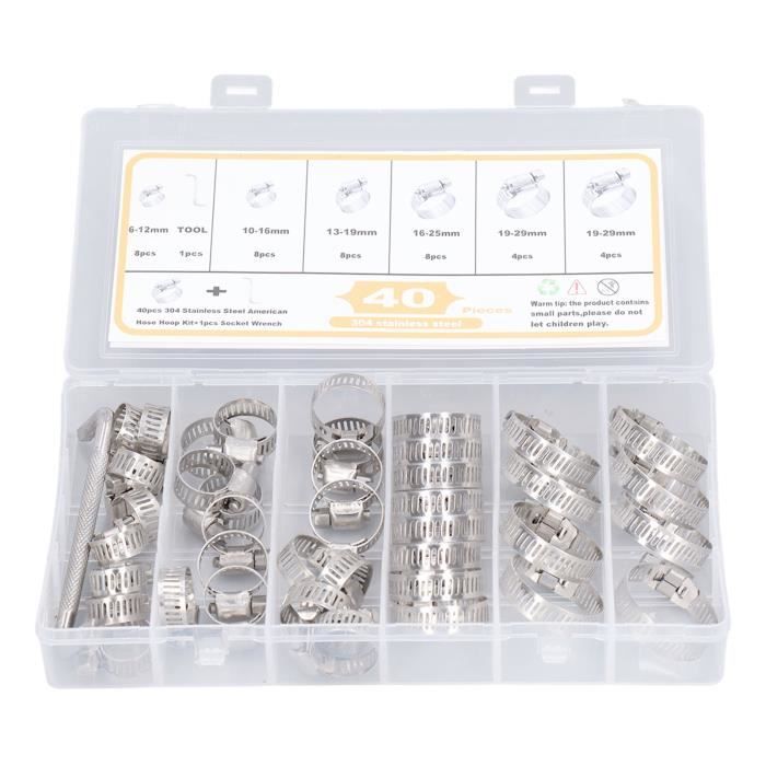Kit De 8 Colliers De Serrage Acier + Tuyau De 3 Mètres - Pour Fixation Tuyauterie, Toutes Tailles
