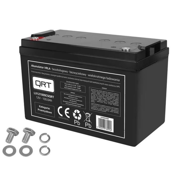 Batterie gel rechargeable 12V 100Ah sans entretien et sans fuite LX121000CSQRT