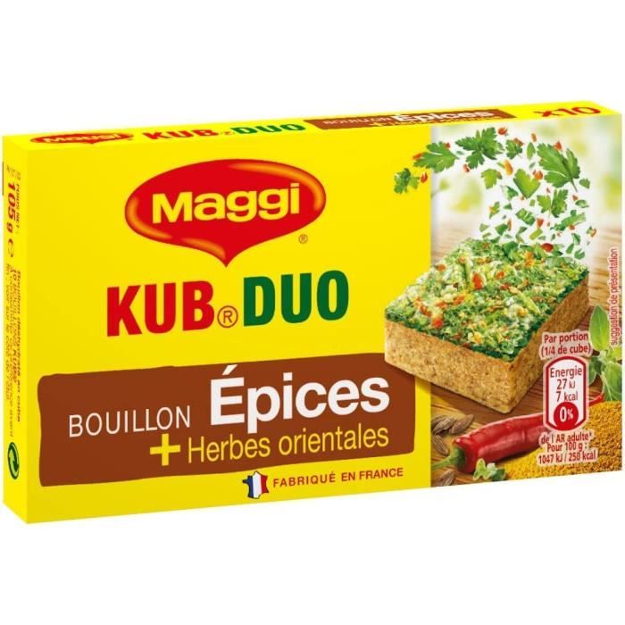 LOT DE 2 - MAGGI - KUB DUO Epices et Herbes Orientales - 10 bâtonnets - 105 g
