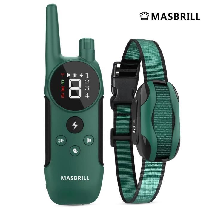 Meilleurs prix pour Collier de Dressage Électronique pour Chiens MASBRILL - Modes Son, Vibration et Choc Statique - Vert
