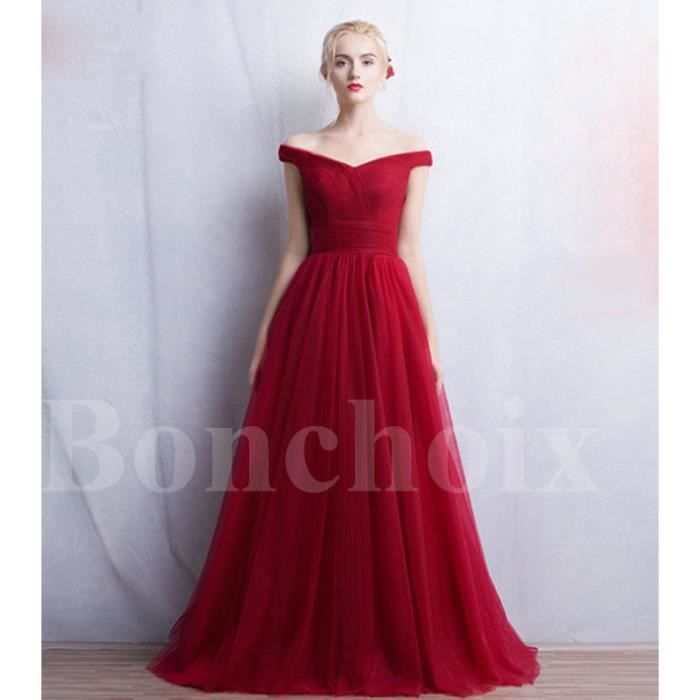 Vendre à Rabais Meilleur Magasin Robe Pour Mariage Bordeaux