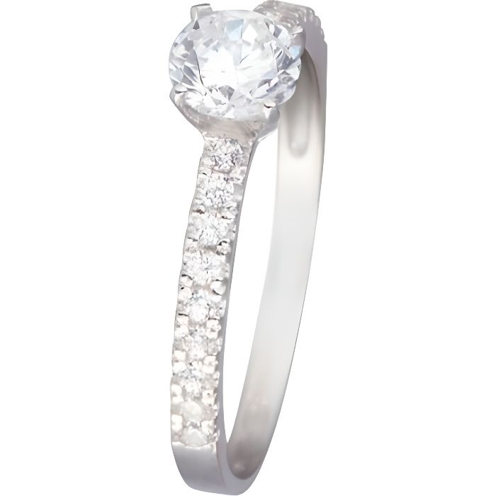 Mes bijoux Bague Femme Destin e Or Blanc 375 1000 et