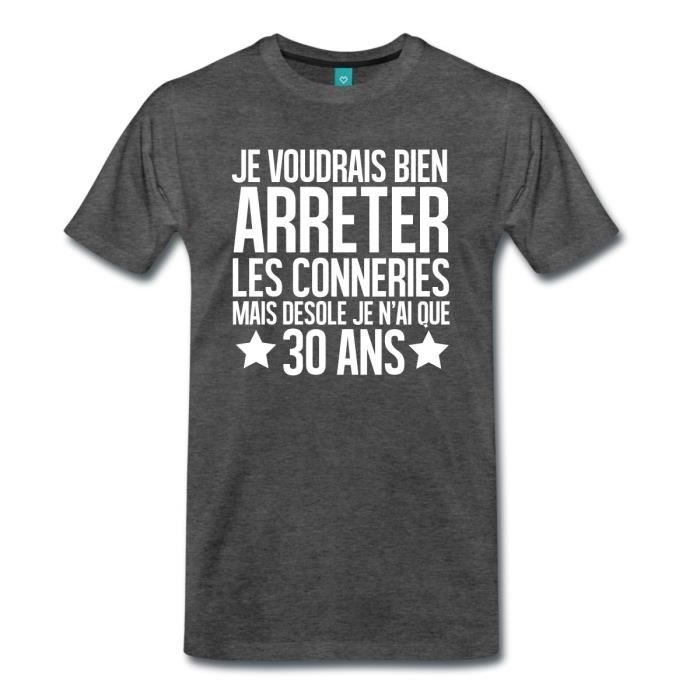Anniversaire 30 Ans Arreter Les Conneries T Shirt Premium Homme De Spreadshirt Rouge Cdiscount Pret A Porter