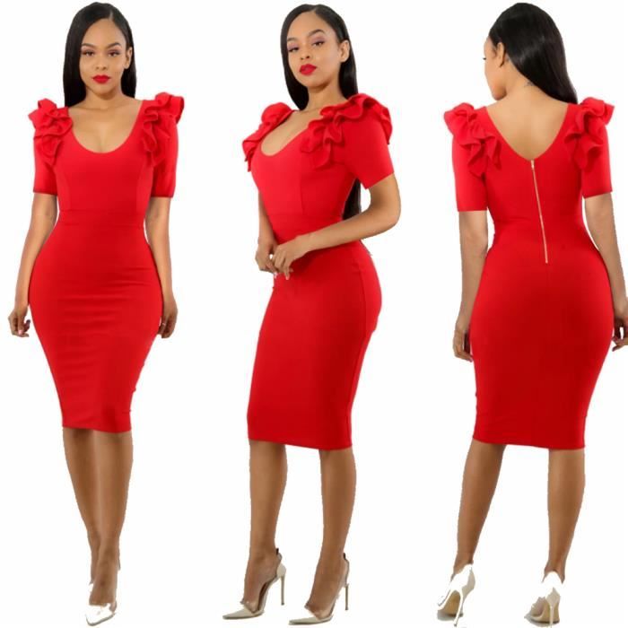 robe classique rouge