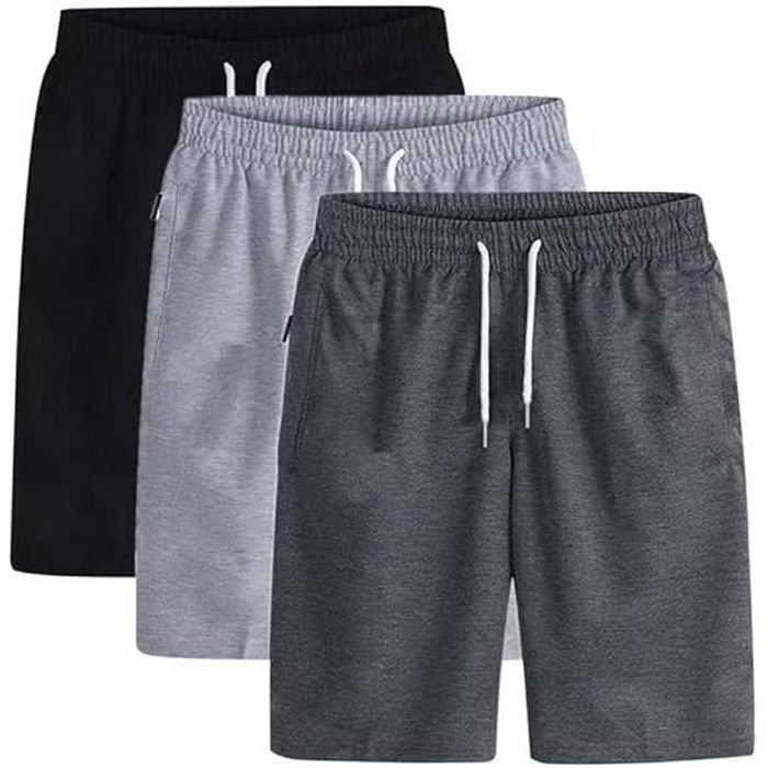 Shorts Homme Lot de 3 Sport avec Cordon de Serrage Beach Bermuda hommes couleurs multiples