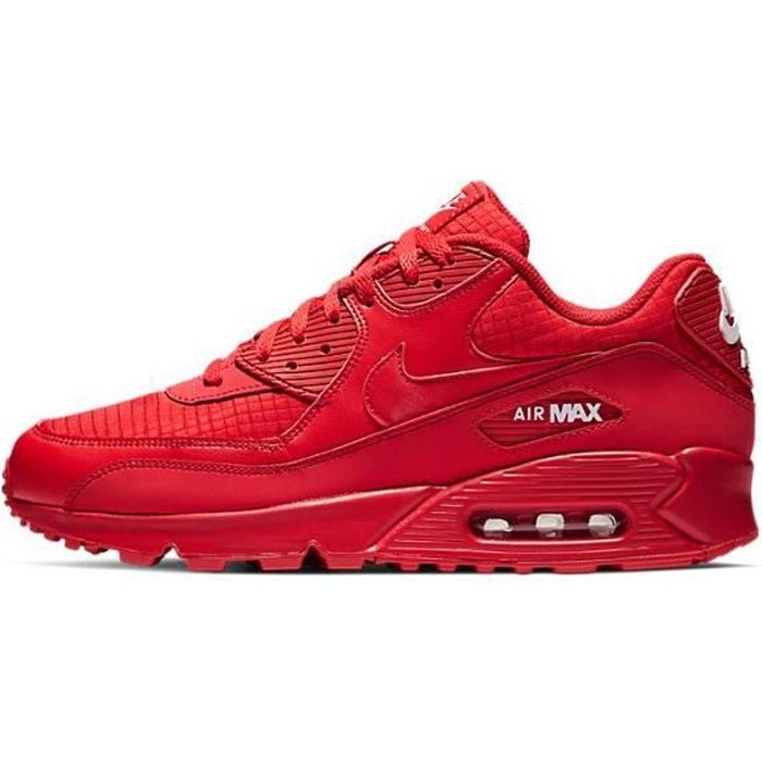 Basket Nike Air Max 90 AUTREMENT Rouge Lacets Synthetique Mixte Rouge Cdiscount Chaussures