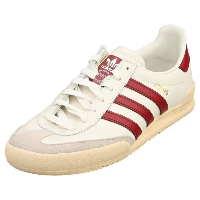 Adidas Baskets - adidas - JEANS - Homme - Blanc Rouge - Cuir et Synthetique - Lacets - 47 1-3 EU