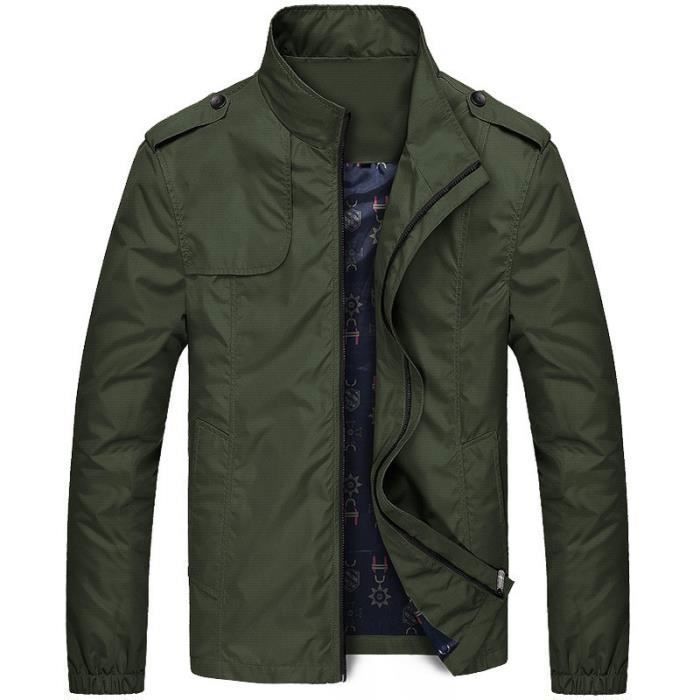 Veste Homme Mode Casual Leger Couleur Unie Veste Printemps Ete Coupe Vent Col montant Confortable Marque Luxe Blouson Hommes Vert Vert Cdiscount Pret a Porter