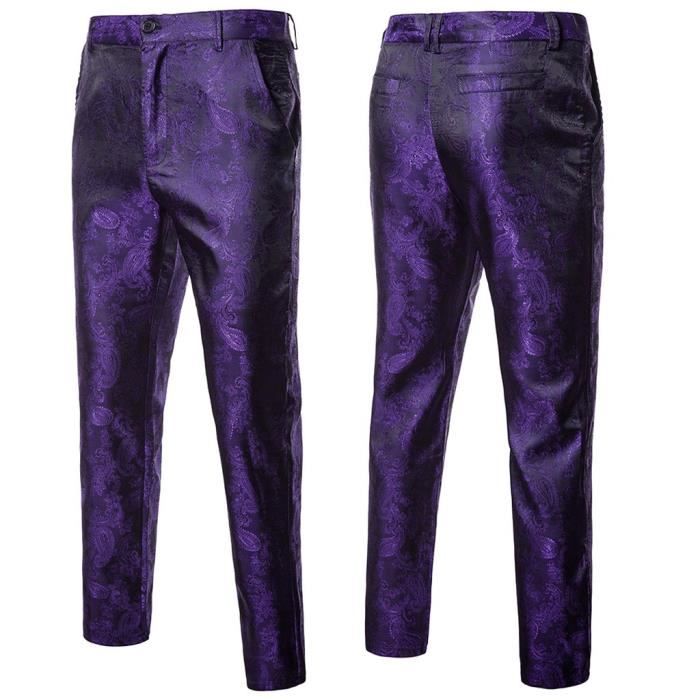 Slim Fit Pantalon Tenue Decontractee Classique De Soiree De Mariage D Affaires Pantalons Pour Hommes Violet Violet Achat Vente Pantalon Cdiscount