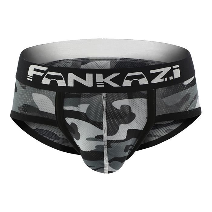 Caleçon Homme String Respirant Avec Poche Bombée - Slip Sous-vêtement En Polyester - Taille Unique