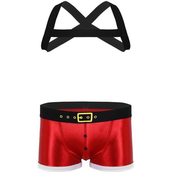 YIZYIF Déguisement Père Noël Homme Sexy Costume de Noël Ensemble