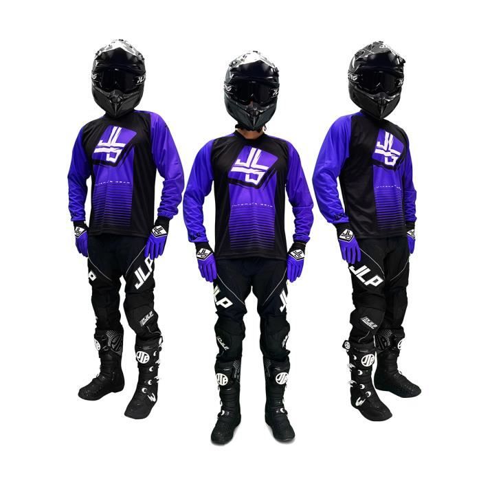 TENUE ADULTE PANTALON MAILLOT GANTS MOTO CROSS QUAD ENDURO VTT BMX MTB VIOLET STRIPES JLP RACING Cdiscount Auto