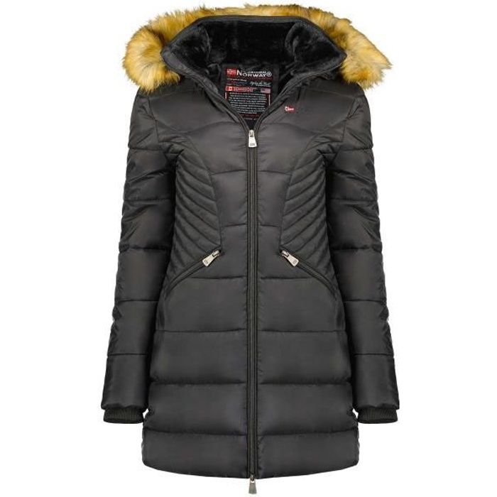 Parka Longue Chaude Geographical Norway Pour Femme - Manteau D'Hiver Avec Capuche à Fausse Fourrure - 4