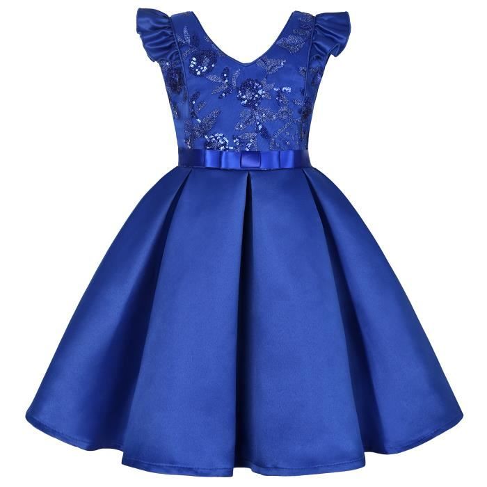 Robe De Fête Petite Fille Bleu Turquoise Papillons Jupe Tutu - Ref TQ009 -  Robe Communion et Mariage fille