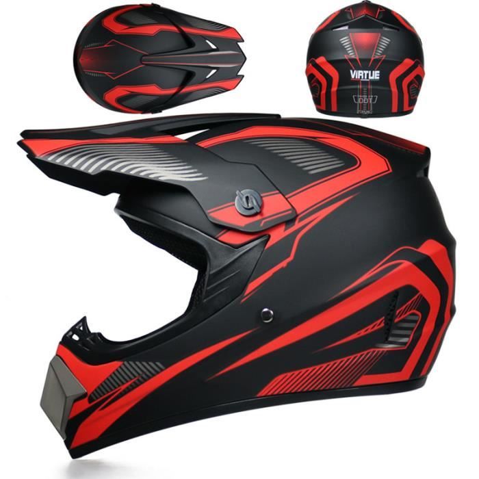 Kit Complet Casque Motocross Enfant UIGJIOG Avec Gants, Lunettes Et Masque - Certification GB - Tailles S-XL