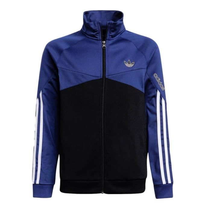 Veste de survêtement Garçon Adidas Track Top - Noir/Bleu - Manches longues - Football/Fitness Indoor