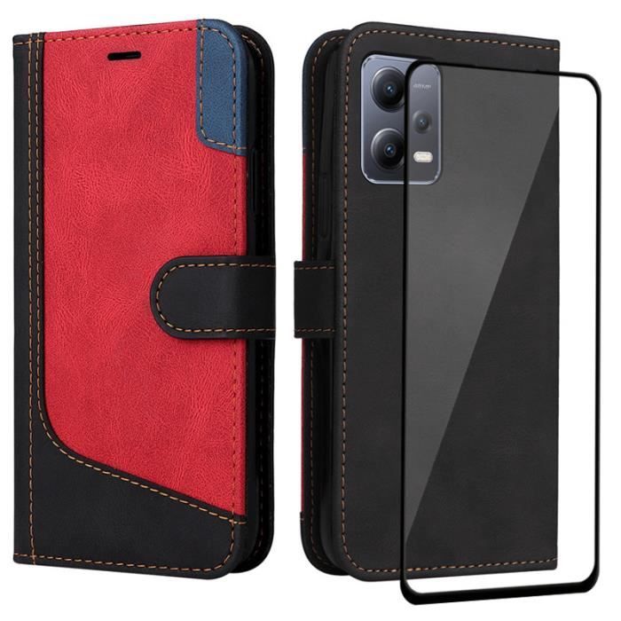 BEENTRYS Funda De Cuero Tipo Cartera Para Xiaomi Poco X5 Pro/Redmi Note 12 Pro, Correa De Pulsera De Lujo Folio Kickstand Tarjetero Ranuras Cierre Magnético TPU PU A Prueba De Golpes