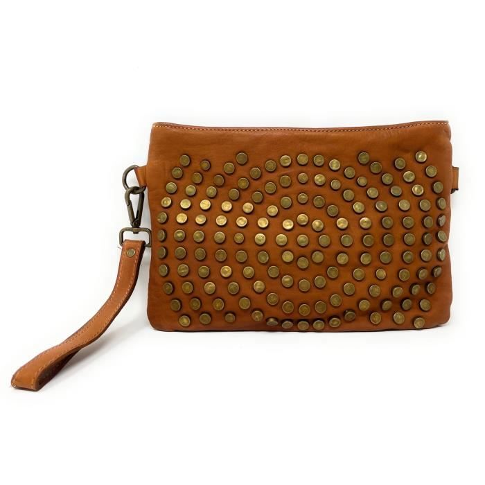 Pochette En Cuir Vintage Marron Chocolat Pour Femme – Style Soirée Rétro