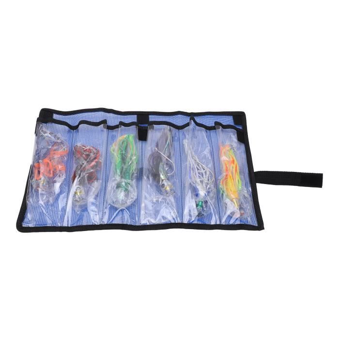 OMABETA Ensemble de leurres de pêche à la traîne 6pcs/set Appâts Artificiels Jupes de Poulpe Calmar Leurre de Pêche en sport peche