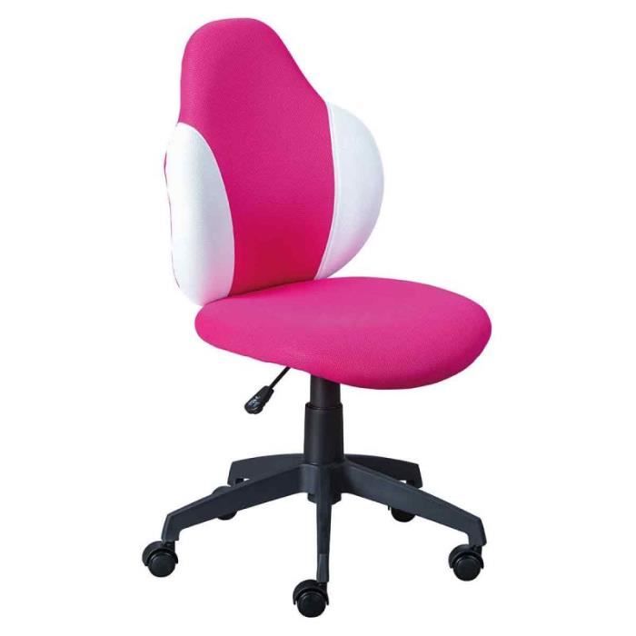 chaise de bureau "jessi" 100cm rose & blanc - paris prix