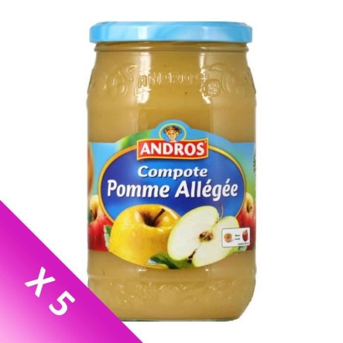 [LOT DE 5] ANDROS Compote de pommes allégées en bocal 990 g Cdiscount Au quotidien