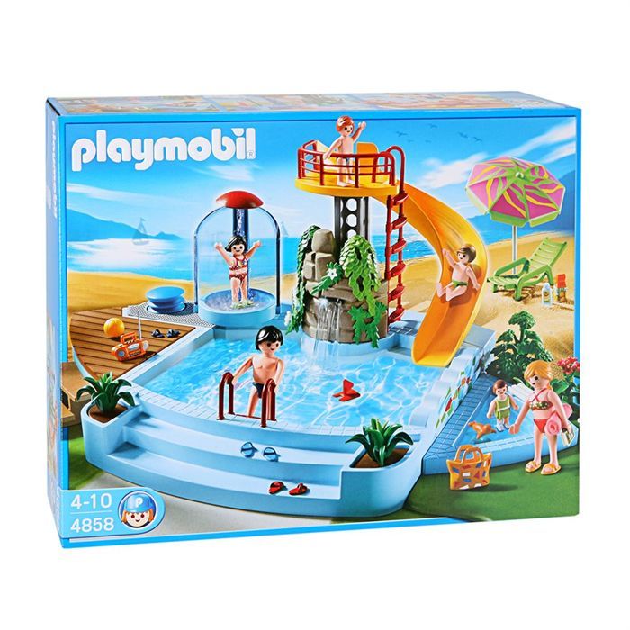 playmobil toboggan piscine