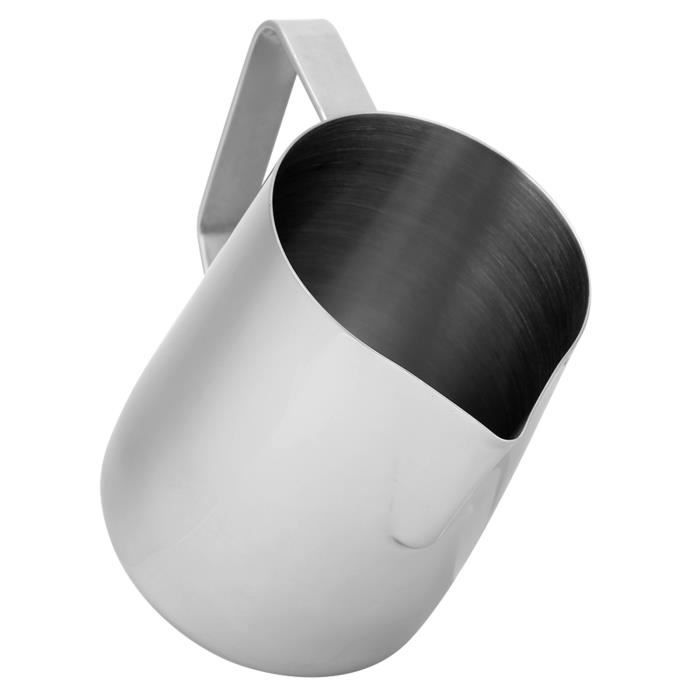 Pichet à Mousse De Lait 400 Ml Noir – Acier Inoxydable 304, Bec Verseur Fin Pour Latte Art, Idéal Café, Hôtel, Cuisine Maison