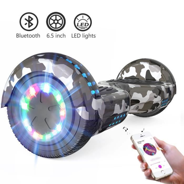 Hoverboard RCB 6.5 Pouces Camouflage Bluetooth LED Moteur Puissant Cdiscount Sport