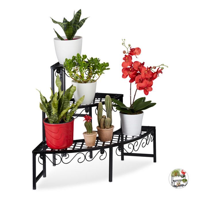 Relaxdays Escalier Fleurs Demi Rond Etagere Plantes Demi Lune Support Metal Banc Jardin 3 Niveaux Noir 4052025931858 Achat Vente Jardiniere Bac A Fleur Etagere Pour Plantes 3 Etages Cdiscount