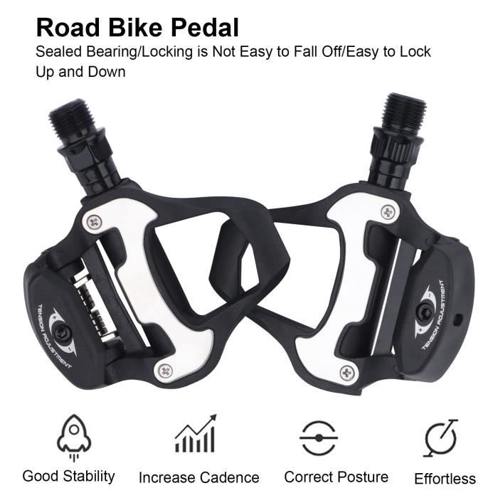 Pédales VTT Double Face SPD & Plate – BOFFOX, 9/16″, Antidérapantes, Légères 354 G, BMX/MTB/Route