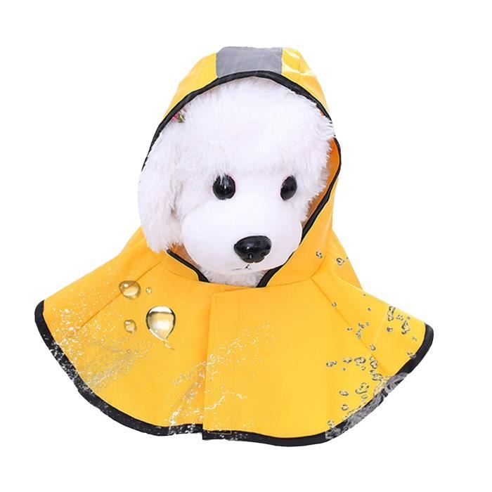 Comparer les prix de Imperméable pour Chien - SALUTUYA - Cape de Pluie avec Capuche - Jaune - PU Imperméable - Grande Taille