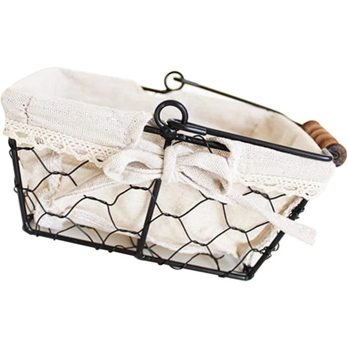 LOVIVER Panier De Rangement Suspendu En Fil De Fer - Panier Grille Porte Armoire L