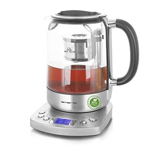Bouilloire en verre Emerio WK-122248 avec passoire à thé automatique 1 7L 5 températures prédéfinies