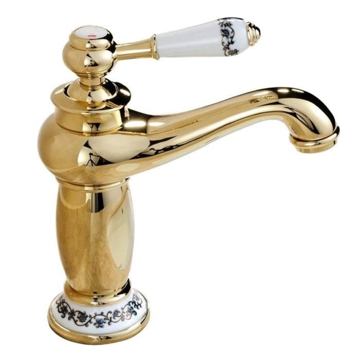 Mitigeur Robinet Ceramique En Cuivre Chrome Monocommande Pour La Cuisine Lavabo Or Achat Vente Robinetterie De Cuisine Mitigeur Robinet Ceramique Cdiscount