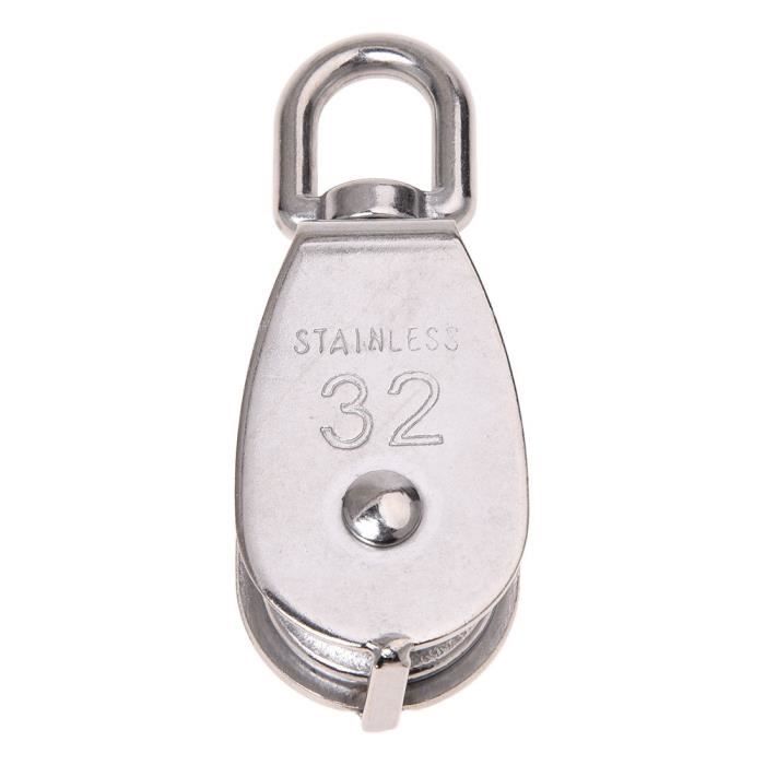 Poulie Acier Inoxydable 48mm - Capacité 150kg Pour Cordes Et Systèmes De Levage