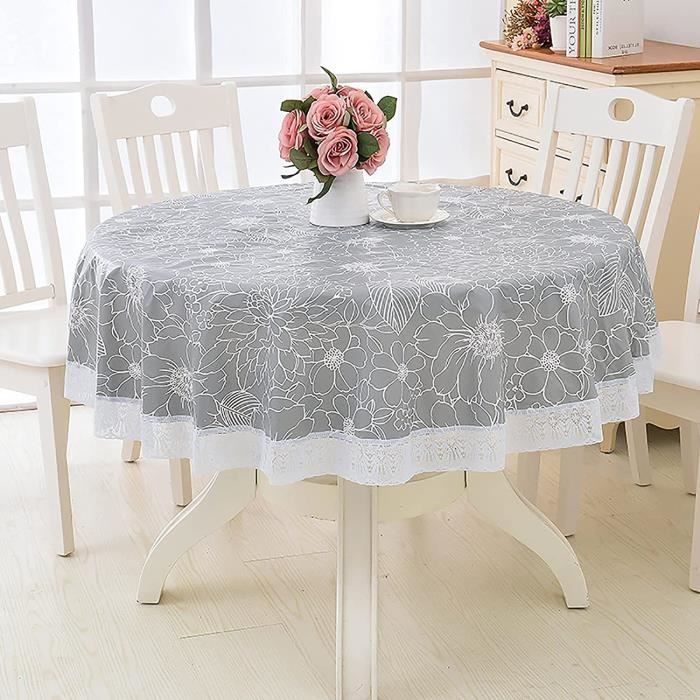 Nappe Carrée Anti-Tache 60x60cm Floral 3D ENEN - Polyester Lavable Pour Table Salle à Manger