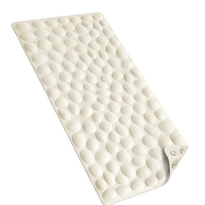 Tapis De Douche Antidérapant 48x48 Cm Blanc – Ventouses Puissantes + Massage, Pour Baignoire & Douche