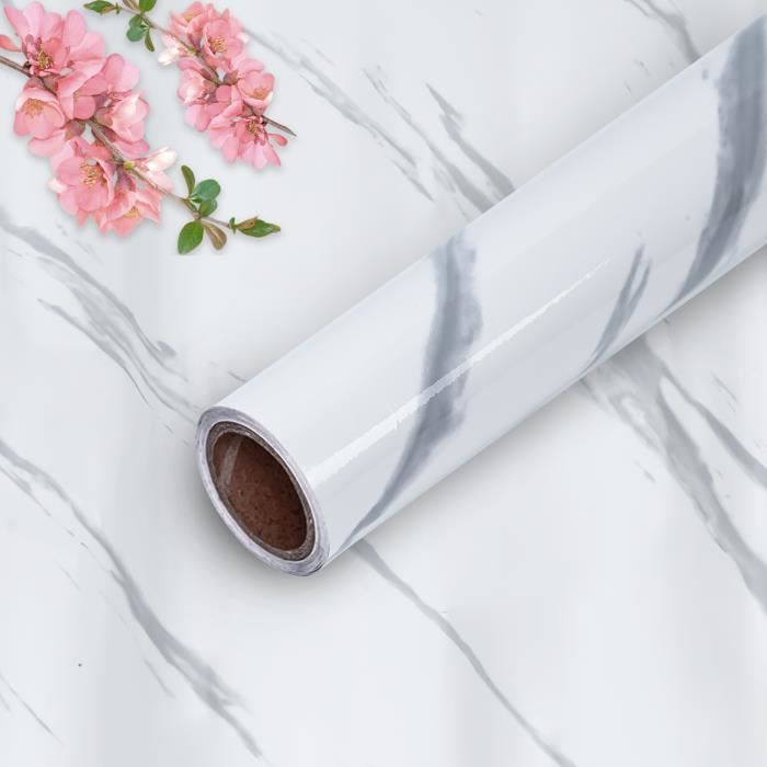 VEELIKE Papier Peint Marbre Rouleau Adhesif Decoratif 40cm X 1800cm