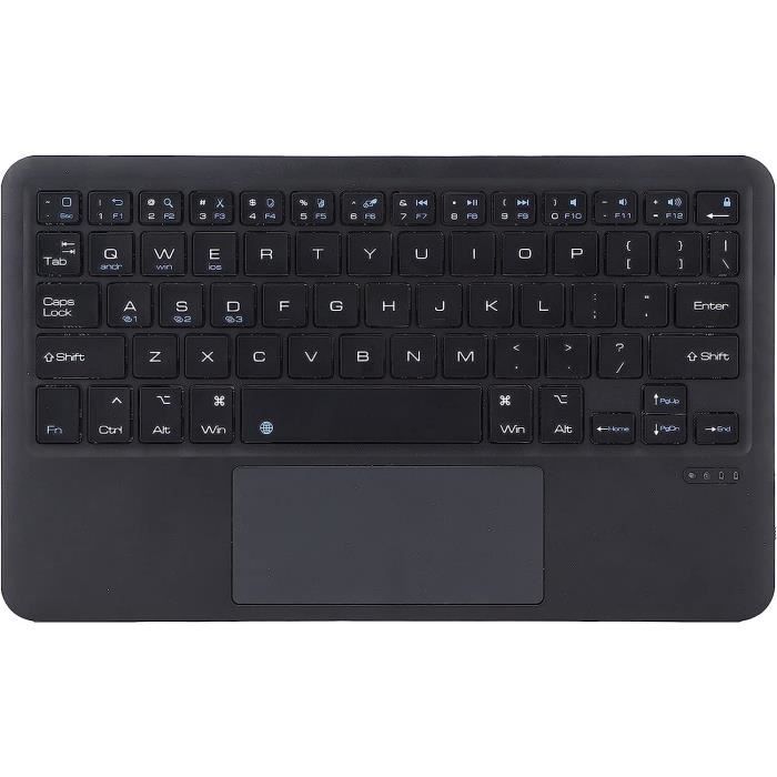 Clavier Bluetooth Sans Fil Avec Pavé Tactile Multipoint - Connexion 3 Appareils (USB 2.4G + Bluetooth) - Compatible Windows, Android, IOS - Silencieux, Portable