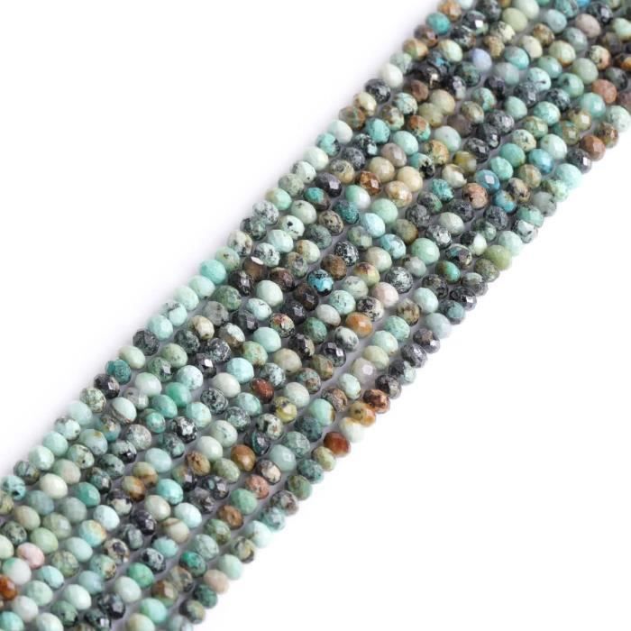 Perles En Turquoise Africaine 10mm - Lot De 5 Pour Création De Bijoux