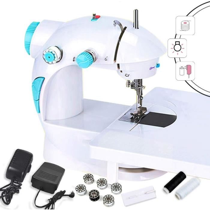 Machine À Coudre Débutant, Mini Machine À Coudre À Deux Vitesses Avec Bobines Et Fil De Couture