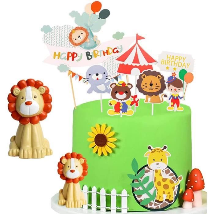 Set 12 Figurines Animaux Lion – Cake Toppers, Décoration Gâteau 4-6 Cm, PVC Peint Main, Pour Anniversaire Et Fête Thème