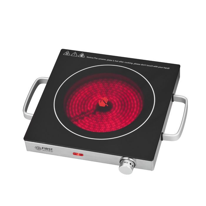 Plaque De Cuisson Électrique Double 2 Zones - Infrarouge, 6 Niveaux (2500W), Pour Toutes Casseroles (Noir) - 1