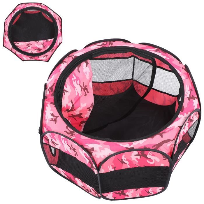 Parc Pliable Pour Petits Animaux - Tente Jeu Intérieur/extérieur Pour Lapin, Cochon D'Inde, Hamster - Rose
