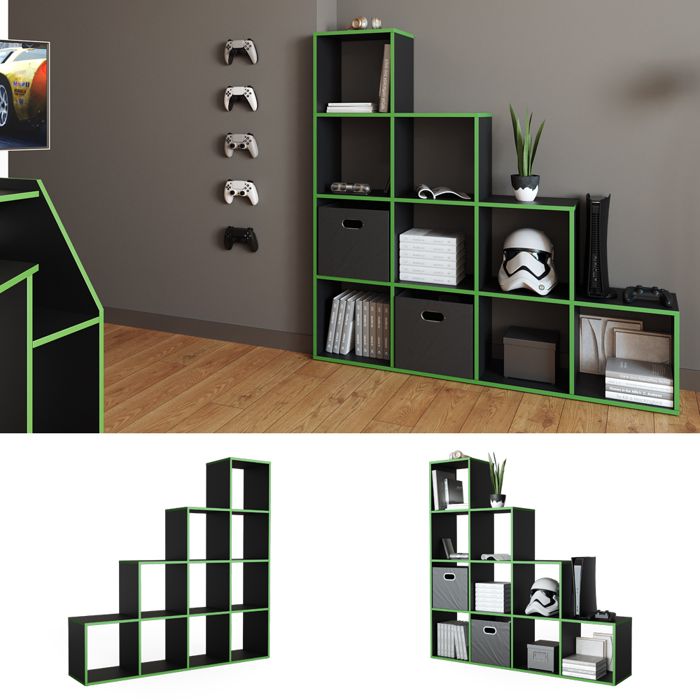 HOMCOM Étagère Bibliothèque Séparateur De Pièce Style Industriel En Escalier 5 Etageres 102 X 30 X 160 Cm Coloris Chene~1l8vdjic09o01